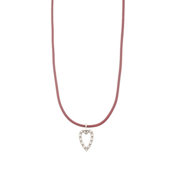 MILOR SILVER Silver Made In Italy Sterling Silver Heart Cord Necklace